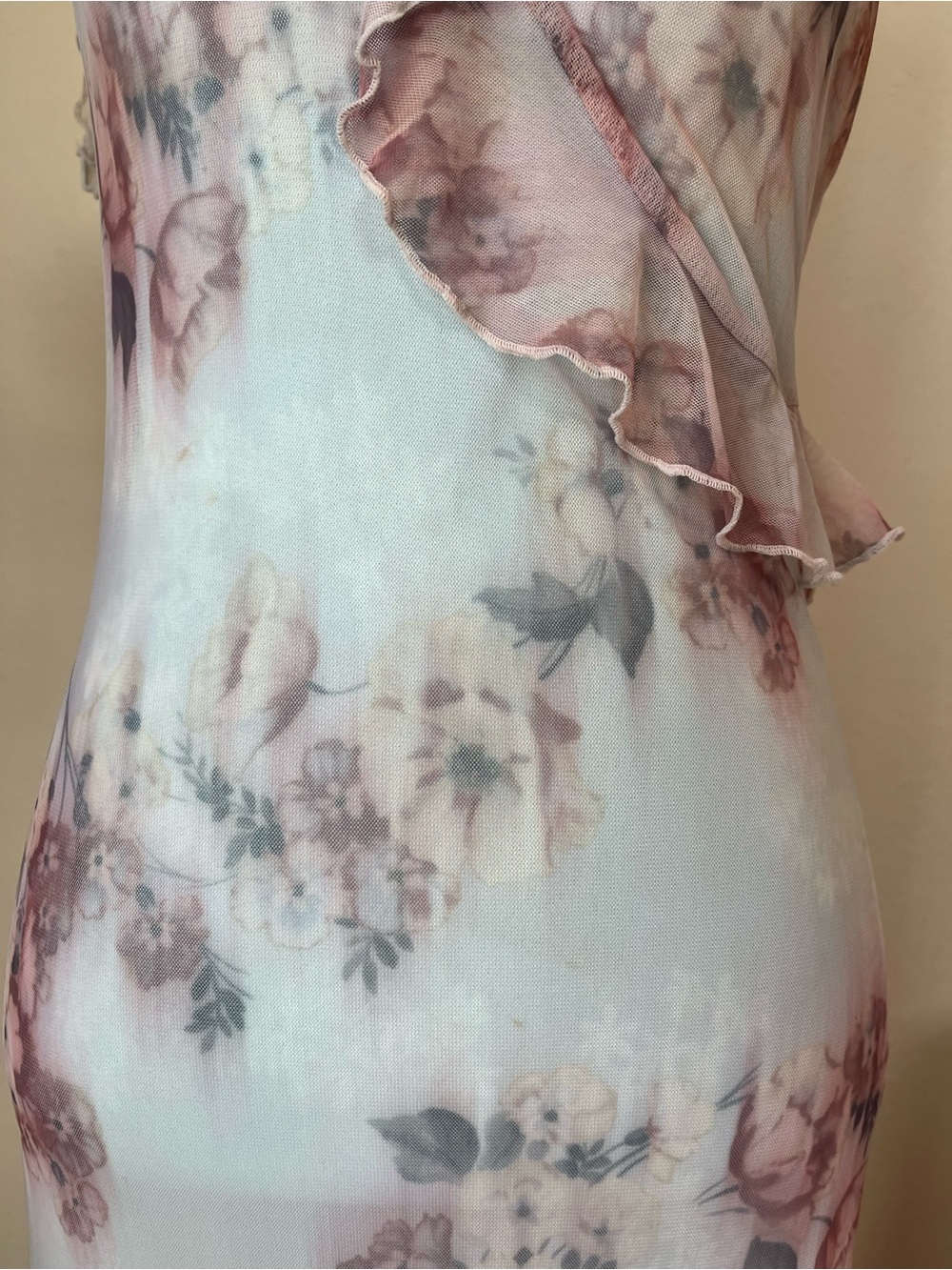VTg Fairy Core Whimsical Dress Size S Water Color Maxi SPAIN rare 🍒 Floral - Picture 5 of 15